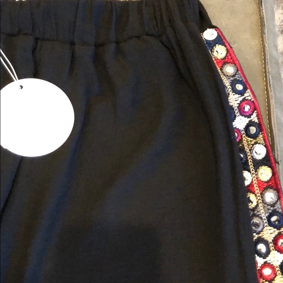 NWT Amy Lou Wide Leg Side Ribbon Detail Pant - Picture 4 of 6